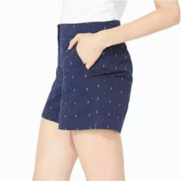 Nautica Cotton Stretch Twill Anchor Print Shorts - Picture 3 of 16